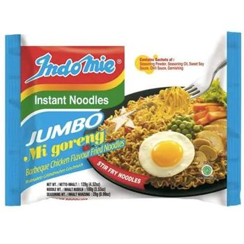 Indomie Jumbo Mi Goreng Barbecue Chicken Flavour 128g (Bundle of 5 Pcs)