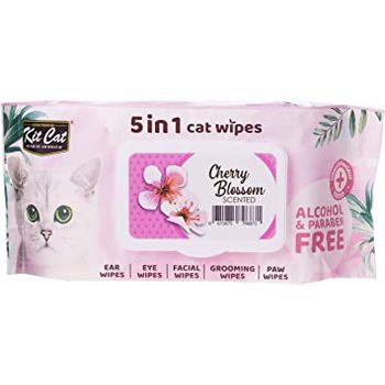 Kit Cat Cherry Blossom Antibacterial Pet Wipes 80 Pack