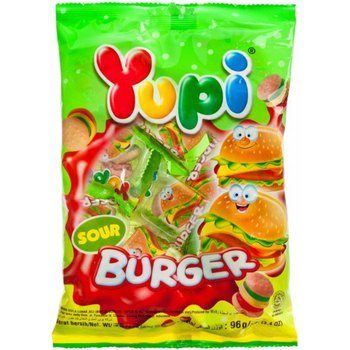 Yupi Mini Sour Burger Gummy Jelly 96g