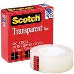 3M Scotch Transparent Tape 600, 19mm x 32.9m