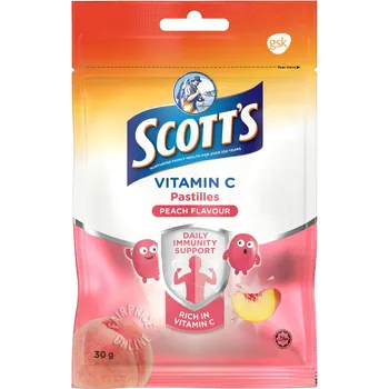 Scott's Vitamin C Pastilles Peach Zipper 30g
