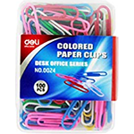 Deli Colored Paper Clips 100 Per Pack Assorted Colors 29mm