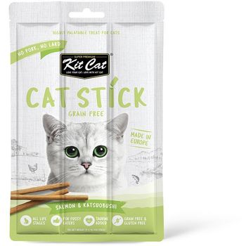 Kit Cat Grain Free Cat Stick Salmon And Katsuobushi Cat Treats 15g