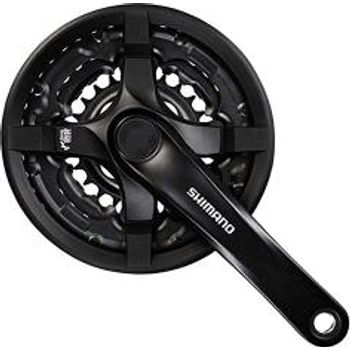 Shimano Tourney Ty501 6 7 8-speed 170mm 28/38/48t Square Crankset With Chainguard Black