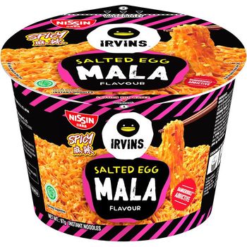 Nissin Irvins Collaboration Bowl Noodle Mala Salted Egg Flavoura 97g