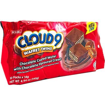 Jack 'n Jill Cloud 9 Wafer Twins Chocolate Coated Wafer 140g