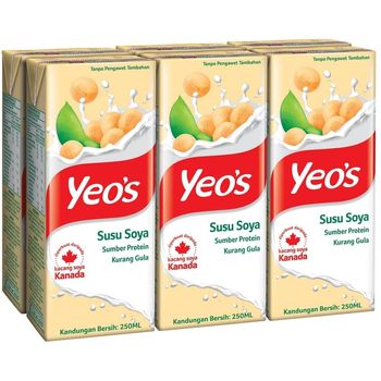 YEO'S SOY MILK LESS SUGAR 6X250ML