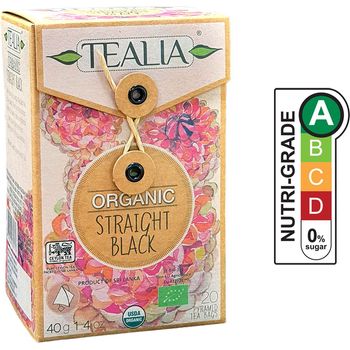 Tealia Organic Straight Black (Pyramid Tea Bags) 40gm
