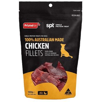 Prime 100 Dog SPT Chicken Fillet Treats 100g