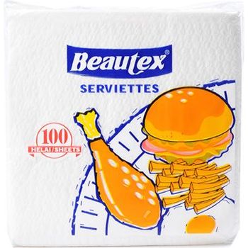 Beautex Napkins White 100S