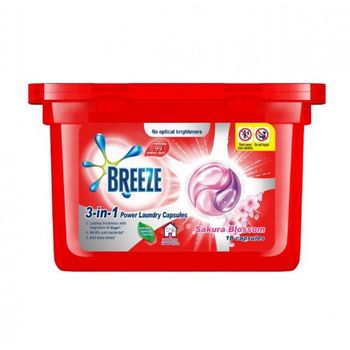 BREEZE 5IN1 POWER LAUNDRY CAPSULES SAKURA BLOSSOM 18'S 189G