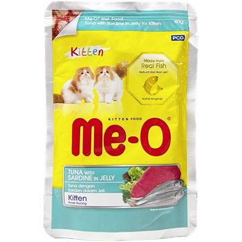 Me-O Pouch Kitten Tuna With Sardine In Jelly 80g