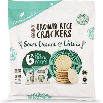 Ceres Organics Brown Rice Bites Sour Cream Chives Multipack 120g