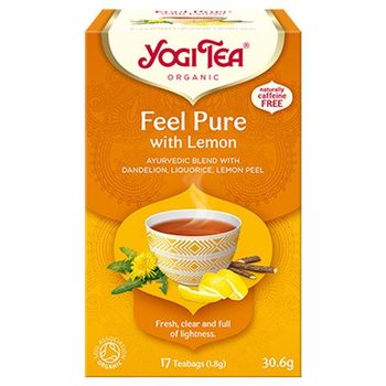 Yogi Tea - Ayurvedic Blend, Organic Feel Pure with Lemon tea (17 teabags) | BB: 30/09/2025