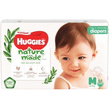 Huggies Baby Platinum Naturemade Tape Diapers M 611kg