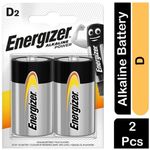 Energizer Alkaline Power Batteries D2 Pack Of 2