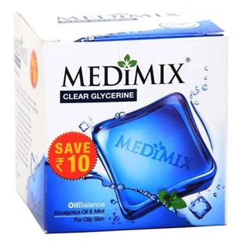 Medimix Clear Glycerine Eucalyptus Oil and Mint Soap, For Oily Skin, 100g Pack of 3