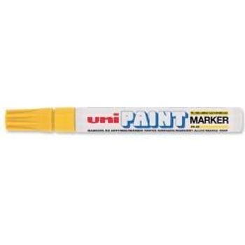 Uni Coloured Paint Marker Multi Surface Opaque Outdoor Marking Bullet Tip Pen Px20 Yellow