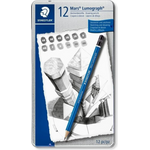 Staedtler Mars Lumograph Drawing Pencil 100 G12 Metal Case Tin of 12