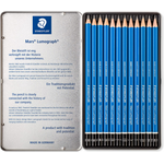 Staedtler Mars Lumograph Drawing Pencil 100 G12 Metal Case Tin of 12