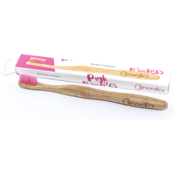 Nordics Bamboo Toothbrush With Pink Bristles
