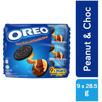 Oreo Biscuits Peanut Butter Chocolate 9 x 28.5g