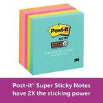 3M Post-it Super Sticky Notes Miami Collection 654-5SSMIA, 3" x 3" 5 Pads/Pack
