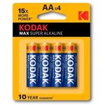 Kodak Max AA 1.5V Alkaline Batteries 4 Pack