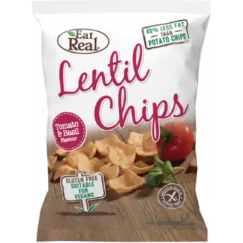 Eat Real Lentil Chips Tomato And Basil 113g