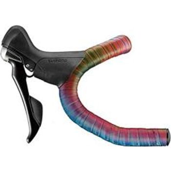Ciclovation Halo Touch Handlebar Tape Rainbow w Blk Plugs