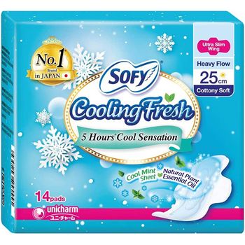 Sofy Cooling Fresh Day Ultra Slim Wing 14 pads 25cm