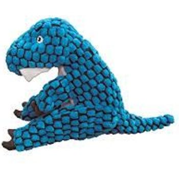 Kong Dynos Trex Blue Dinosaur Squeak Dog Toy Reinforced Lining And Varied Textures For Large Dogs