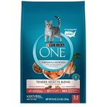 Purina One Natural Dry Cat Food; Tender Selects Blend With Real Salmon 35lb. Bag