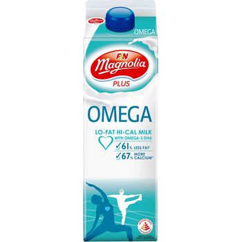F&N Magnolia Omega Plus Low Fat Hi Cal Milk 1l