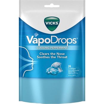 Vicks VapoDrops Cooling Peppermint 24 Lozenges