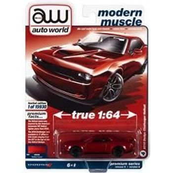 Auto World 2018 Dodge Challenger Hellcat Red 1:64 Diecast Replica Model
