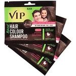 Bundle of 5 packs. VIP 5 In 1 Hair Colour Shampoo Base Hair Color Shampoo Brown 20ml Pack Pack Of 4 Pouch X 5 packs