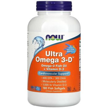 Now Foods Ultra Omega 3 D Fish Oil 180 Softgels