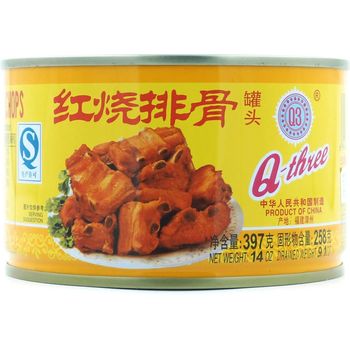 Qthree Can Food Stewed Pork Chops 397g