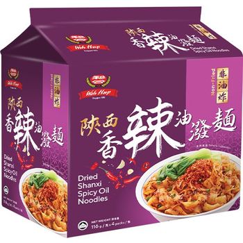 Woh Hup Non-Fried Instant Noodles - Dried Shanxi Spicy Oil (4x116g)