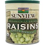 Sunview Organic Dried Raisins Green Seedless 425g