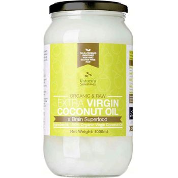 Natures Superfoods Organic Extra Virgin Coconut Oilglassjar 1L