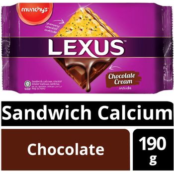 [Bundle of 2] Munchy's Lexus Sandwich Calcium Crackers Chocolate 190g