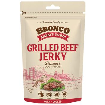 Bronco Jerky Dog Treat Grilled Beef 70g
