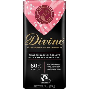 Divine Chocolate Chocolate Bar Dark Pink Himalian Salt 85g