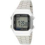 Casio Men's A178wa-1a Silver Stainless-steel Quartz Watch With Grey Dial