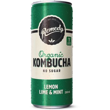 Remedy Organic Kombucha Lemon Lime and Mint 250ml