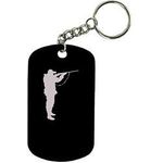Personalized Engraved Custom Duck Hunting 2inch Colored Anodized Aluminum Customizable Keychain Dog Tag Black