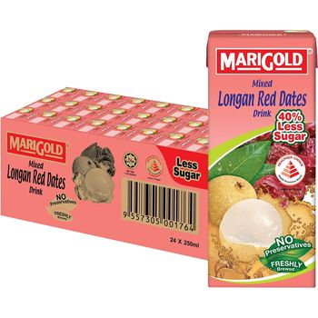 Marigold Packet Drink Longan Red Dates Less Sweet 24 x 250ml