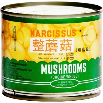 Narcissus Can Food Whole Mushrooms 198g